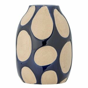 Sötétkék-krémszínű kőedény váza (magasság 20 cm) Bashir – Bloomingville kép