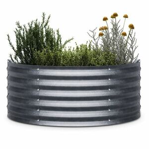 Blumfeldt High Grow félkör alakú magaságyás 105 x 43 x 60 cm acél hullámlemez, egyszerű összeszerelés, rozsdamentes és fagyálló kép