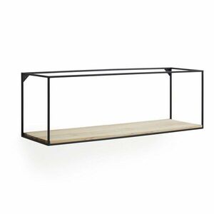Fekete-natúr színű jegenyefenyő fali polc 90 cm Elisha – Kave Home kép