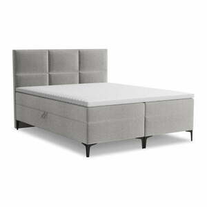 Világosszürke ágyneműtartós boxspring ágy 140x200 cm Pakalana – Makamii kép