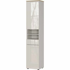 Krémszínű fényes magas-keskeny fürdőszoba szekrény 39x190 cm Tavira – Germania kép