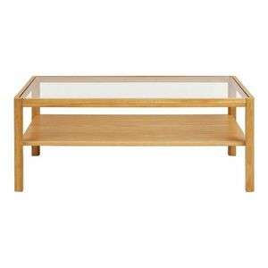 Natúr színű dohányzóasztal üveg asztallappal 60x110 cm Lourmarin – House Nordic kép