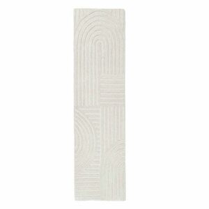 Elefántcsont színű kézi szövésű gyapjú futószőnyeg 60x230 cm Zen Garden – Flair Rugs kép
