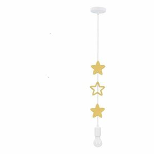 Sárga-fehér gyerek függőlámpa fém búrával Single – Candellux Lighting kép