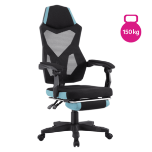 Irodai/gamer szék, fekete/neomint, teherbírás 150 kg, JORIK NEW kép