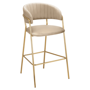 Design bárszék, bézs Velvet szövet/gold króm arany, DASMIN NEW TYP 2 kép
