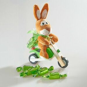 Nyúl motoron édességekkel kép