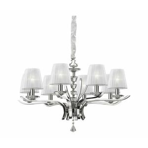 Ideal Lux - Csillár láncon PEGASO 8xE14/28W/230V átm. 76 cm fényezett króm 59242 kép