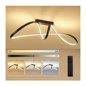 BRILAGI-LED Dimmelhető felületre szerelhető plafonlámpa TWISTER LED/60W/230V 3000-6000K fekete+ távirányító BRI722 kép