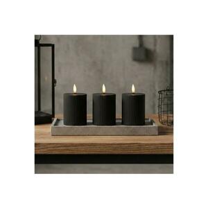 Estilo Home BRILLO 3 db LED-gyertya készlet, LED/2xAA, 10 cm, fekete, távirányítóval 5905623255194 kép