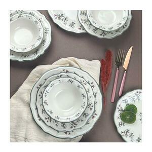 24 részes porcelán étkészlet, fehér/zöld 824MXL1104 kép