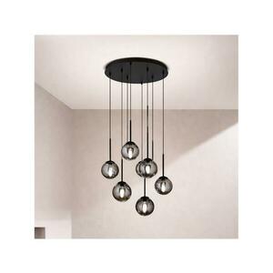 Ondaluce - Kábeles csillár JEWEL 8×E14/10W/230V, Ø 70 cm, fekete/füstös fekete SO.JEWEL/8-NERO kép