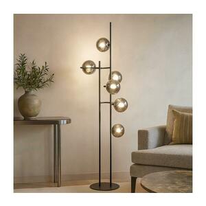 Ondaluce - Állólámpa JEWEL 6xE14/10W/230V 166 cm fekete/füstszínű PT.JEWEL/NERO kép