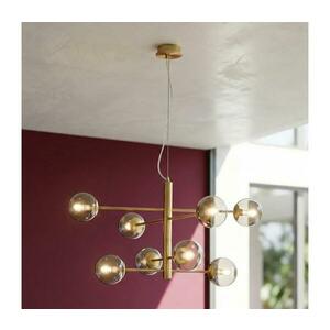 Ondaluce - ELISEO kábelen függesztett csillár 8xE14/10W/230V Ø97 cm arany/füstös bézs SO.ELISEO/8-ORO kép