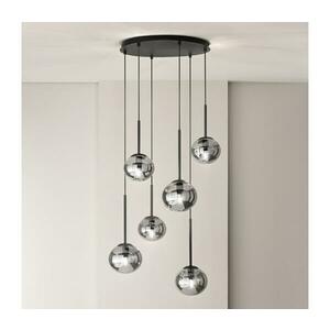Ondaluce - JEWEL kábeles csillár 6xE14/10W/230V, átm. 55 cm, fekete/füstös fekete SO.JEWEL/R-6NERO kép
