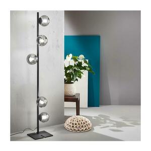 Ondaluce - Állólámpa MONILE 5xE14/10W/230V 170 cm fekete/füstszínű fekete PT.MONILE/NERO kép