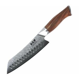 Gudaro - Damaszkuszi konyhakés TAKUMI 7", 67 rétegű acél, hossza 17, 5cm, diófa GD1003-D kép