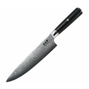 Gudaro - AKIRO damaszk séfkés 8", 67 rétegű damaszkacél, hossza 20 cm, fekete GD1004-B kép