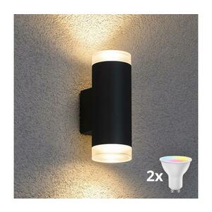 BRILAGI - RGBW LED kültéri fali lámpa MATERA 2xGU10/4, 8W/230V fekete IP54 BG0690+2xAI2382 kép