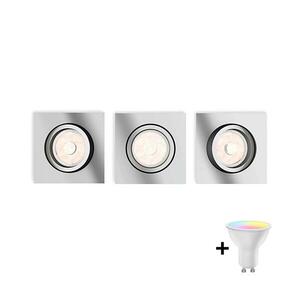 Philips - 3 darabos LED RGBW dimmelhető beépíthető mennyezeti lámpa szett DONEGAL, 1xGU10/4, 8W/230V + távirányítóval P1946+3xAI2362 kép