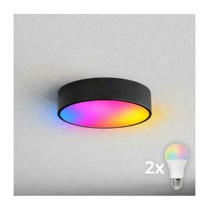 BRILAGI - LED RGBW dimmelhető fürdőszobai mennyezeti lámpatest CLARE 2xE27/9W/230V IP54 Wi-Fi fekete BG0578+2xAI0819 kép