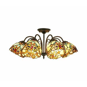 Brilagi - Tiffany-vitrázs felületre szerelhető mennyezeti csillár MIRABELLA 5xE27/60W/230V átm. 60 cm BRD-12028/5xE27 kép