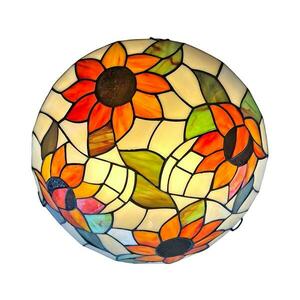 BRILAGI - Tiffany vitrázs mennyezeti lámpa SUNFLOWER 2xE27/60W/230V átm. 40 cm BRC-8004 kép