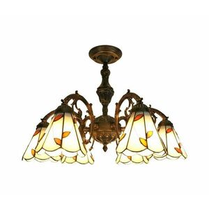 BRILAGI - Tiffany vitrázs felületre szerelt csillár FOLIA 6xE27/60W/230V átmérő 60 cm BRD-B015 kép