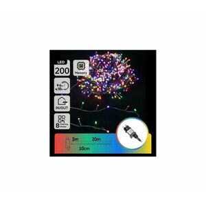 B.V. - LED RGBY kültéri karácsonyi fényfüzér 200xLED/3, 6W/230V 20m IP44 B10303ABNI kép