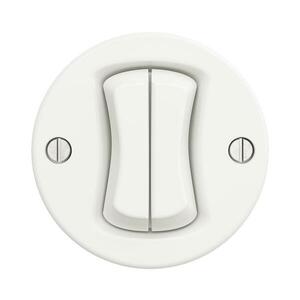lap - retro, keret nélküli dupla kapcsoló, hófehér W/V2/TL2 kép