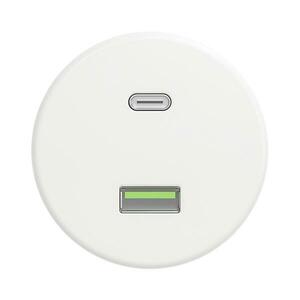 lap - Retro USB aljzat A+C keret nélküli hófehér W/USB kép