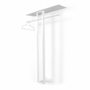 Fehér acél fali fogas polccal 100 cm Luno Large – Spinder Design kép