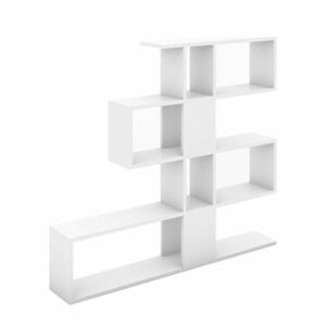 Modern aszimmetrikus polc 120x109x20cm fehér kép