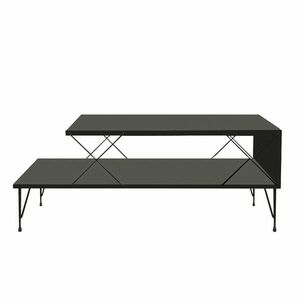 Dohányzóasztal fém lábakkal 100x40x50cm, antracit kép