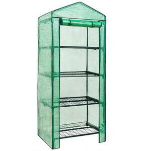 Springos kerti fóliás Üvegház 70x50x158cm 130g/m² - Zöld kép