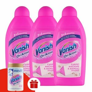 Vanish gépi Szőnyeg- és kárpittisztító sampon 3x500ml + Ajándék V... kép