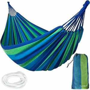 GardLov kétszemélyes Függőágy tárolótáskával 240x150cm - Csíkos -... kép