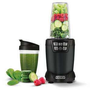 Sencor SNB6600BK 1200 W, 1 sebesség fekete-ezüst nutridrink mixer kép