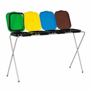 Springos 4 rekeszes szelektív hulladékgyűjtő állvány 74x128x42, 5cm kép