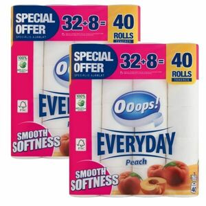 Ooops! Everyday Peach 3 rétegű Toalettpapír 2x40 tekercs kép