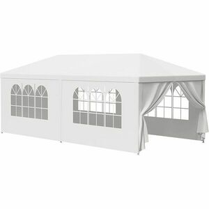 Pepita kerti XL Pavilon party sátor 6 levehető oldalfallal 3x6m - fehér kép