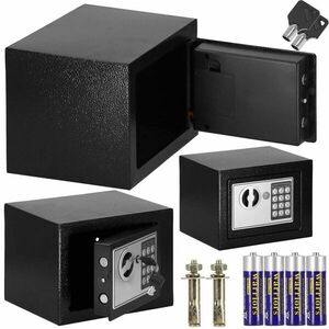 Springos számzáras elektronikus Széf 23x17x17cm - Fekete kép