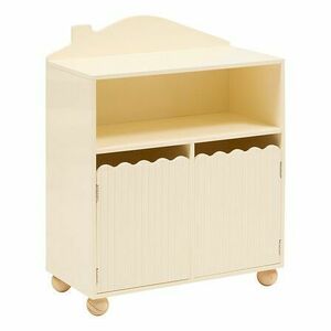 Gyerek könyvespolc, ház alakú, két ajtós, fa , vajszín - COCOTTE - Butopêa kép