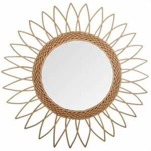Fali tükör 50 cm, kerek, nap formájú, fa - SOL - Butopêa kép