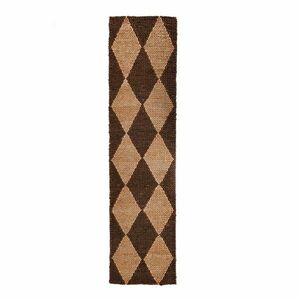 Barna-natúr színű kézi szövésű jutakeverék futószőnyeg 60x230 cm Effie Diamond – Flair Rugs kép