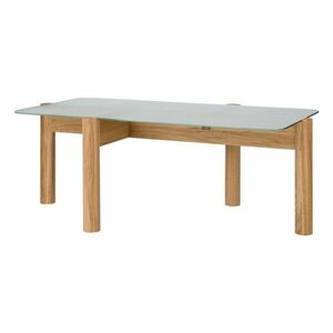 Natúr színű dohányzóasztal üveg asztallappal 55x105 cm Kob – noo.ma kép
