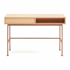 Íróasztal tölgyfa dekoros asztallappal 60x120 cm Yoko – Teulat kép