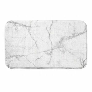 Fehér-szürke textil fürdőszobai kilépő 45x75 cm Marbre – douceur d'intérieur kép