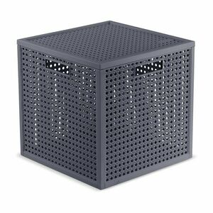 Sötétszürke fedeles újrahasznosított műanyag tárolódoboz 28x28x28 cm Kaya Cube – Curver kép
