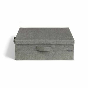 Szürke fedeles textil tárolódoboz 46x56x16 cm Soft Storage Low – Bigso kép